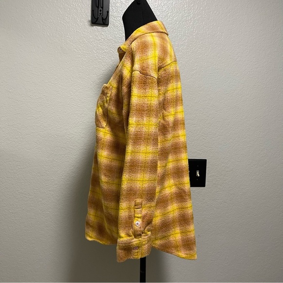 Nordstrom BP Yellow,Brown, & Pink Plaid Button Up Flannel Size XS - Picture 4 of 7